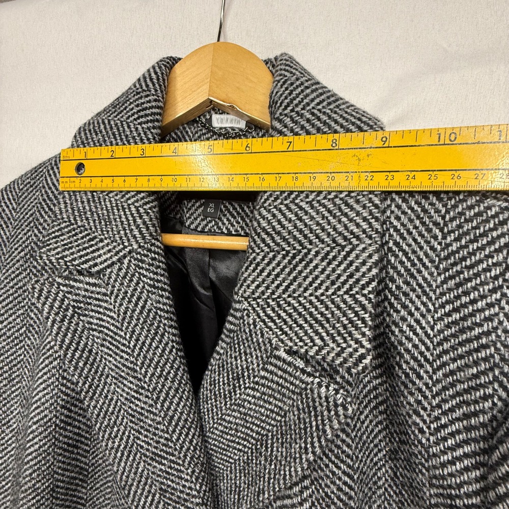 DKNY Women's‎ Herringbone Double Breasted Wool Blend Coat XL - Picture 3 of 16